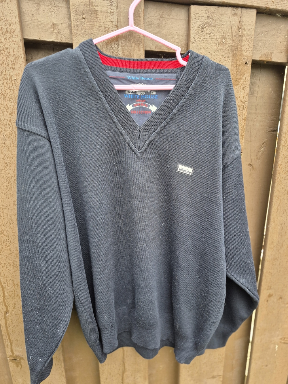 Rare Men's WHITE HOUSE IMPERIAL COLLECTION Black‎ V-Neck Golf Sweater Size M EUC